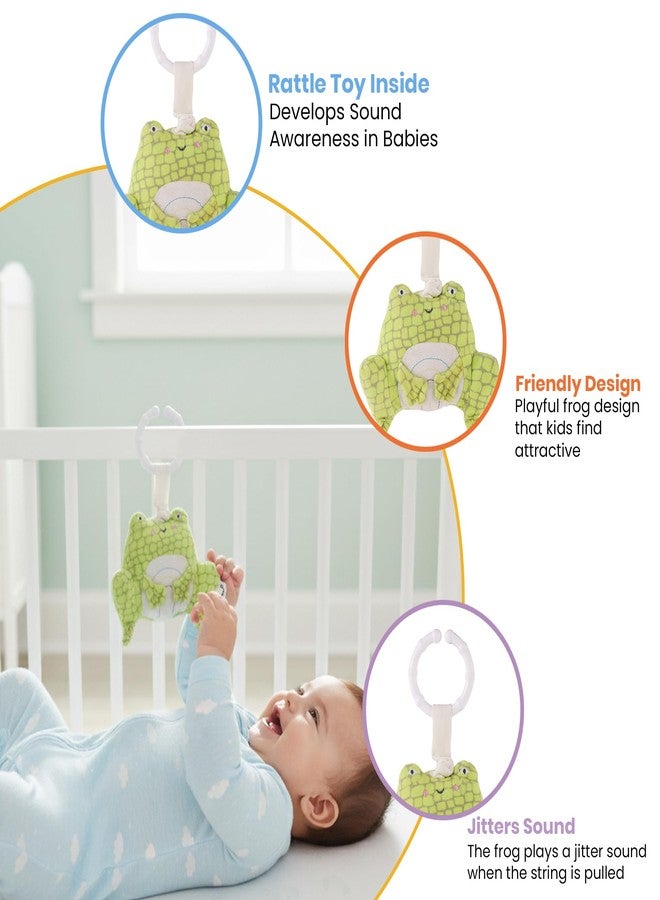 Nuluv Activity Frog Rattle, 2-in-1 Jitter and Rattle Toy for Babies, BPA-Free, Soft Plush, Sensory Development Hanging Toy for Crib, Stroller and Car Seat, for Babies 3+ Months - Image 4